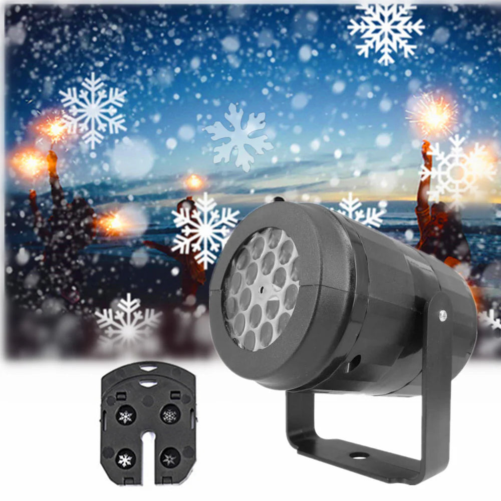 Snowflake Projector LED Christmas Party Lights – Rotating Holiday Patterns for Outdoor Garden Decor