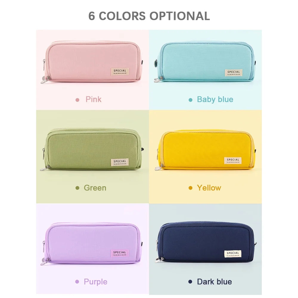 Large Pencil Case Big Capacity Pencil Bag Large Storage Pouch 3 Compartments Pen Case for Teen Boys Girls School Students