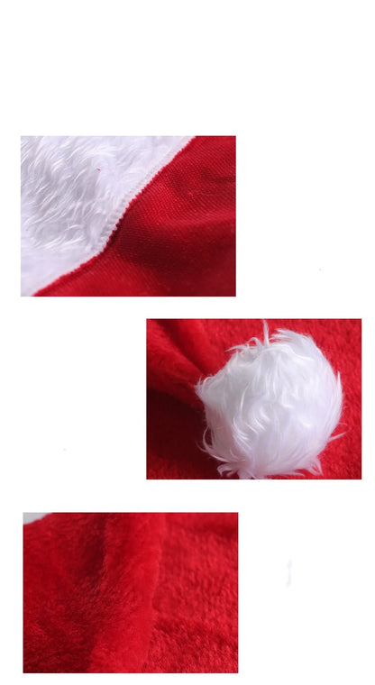 LED Christmas Hat - Plush Santa Hat with Luminous Lights for Kids & Adults