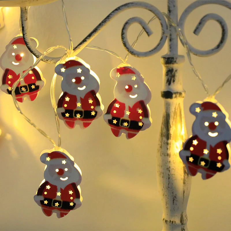 Christmas LED String Lights - Santa Claus, Reindeer, Snowman Ornaments - Perfect Holiday Decor & New Year Gift