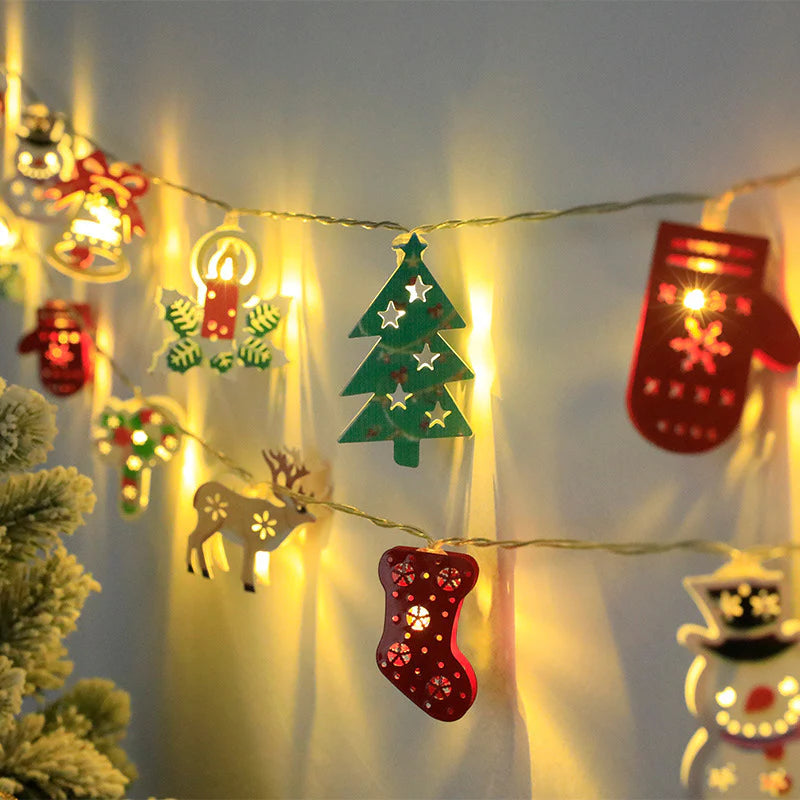 Christmas LED String Lights - Santa Claus, Reindeer, Snowman Ornaments - Perfect Holiday Decor & New Year Gift